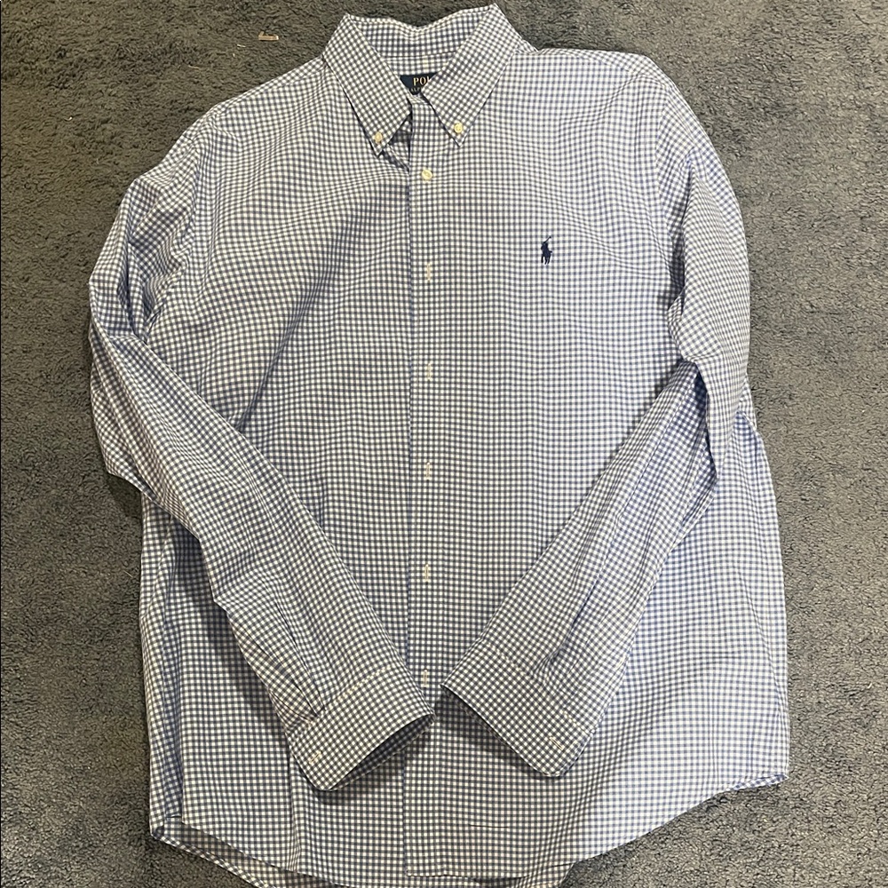Polo by Ralph Lauren Men's Blue Gingham Shirt
